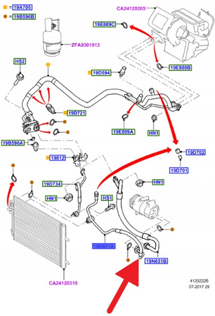 PRZEWÓD KLIMATYZACJI 2.5 DURATE MONDEO SMAX GALAXY 1682039 _ 6G91-19N601-ED