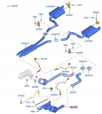 KOLEKTOR WYDECHOWY + KAT. FORD MUSTANG 5.0L 2015- _ 5292218 _ FR33-5G232-FE