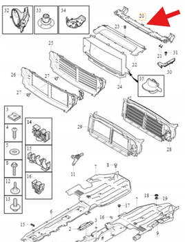 PAS PRZEDNI GÓRNY WZMOCNIENIE VOLVO S90 V90 2017- OE 31651830