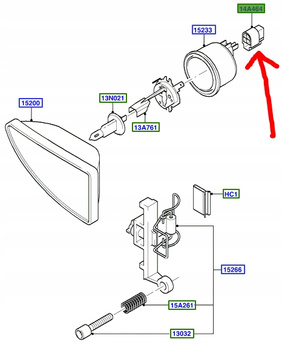 WTYCZKA HALOGENU PRZÓD FORD FOCUS Mk1 1998-2001 _1115070_97BG-14A464-SBA