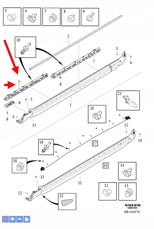 MOCOWANIE LISTWY PROGOWEJ LEWY PRZÓD VOLVO XC90 2016- OEM/OE 32216523