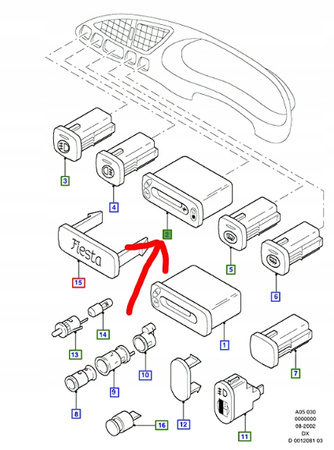 ZEGAR RADIA FORD FIESTA 1995-98_1011837_96FB-15000-DA