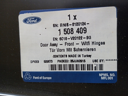 DRZWI PRZEDNIE FORD TRANSIT MK6 2006-2014 ZAWIASY_1508409_6C16-V20122-BG