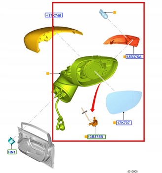 LUSTERKO LEWE PODGRZEWANE FORD FIESTA 2012- 2017 2104890 _ C1BB-17683-FD