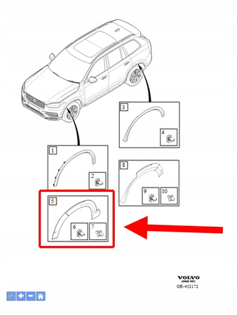 POSZERZENIE DOKŁADKA BŁOTNIKA PRAWY PRZÓD VOLVO XC90 2016- OEM/OE 31439113