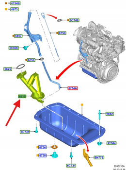 SMOK OLEJU 1.4L 1.5L 1.6L TDCI FIEST FOCUS MONDEO 1483825 _ 2S6Q-6615-AC