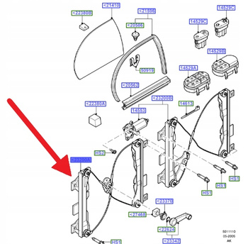 MECHANIZM SZYBY DRZWI PRZÓD LEWE FORD OE FOCUS 1998-2005 XS41-A23201-AY