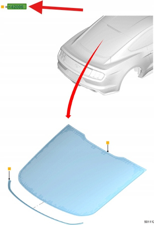 TYLNA SZYBA FORD MUSTANG MK6 COUPE 2015- OE 2461115 _ JR3B-6342004-AC