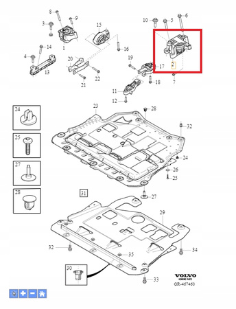 PODUSZKA SILNIKA LEWA VOLVO EX40 XC40 2018- 2.0L B4204 D4204 OE 32224765