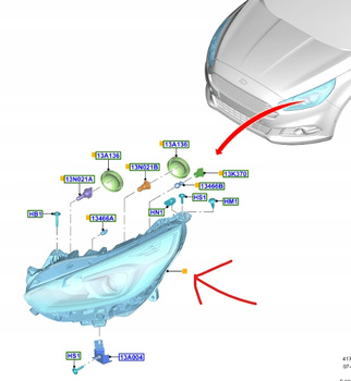 REFLEKTOR PRAWY FORD S-MAX Mk2 GALAXY Mk4 2015- 2231969 _ EM2B-13W029-AJ