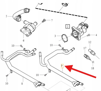 PRZEWÓD MAGISTRALA POMPY WODY D4204T VOLVO XC60 S60 V60 2014- OE 31686269