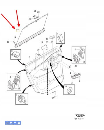 SIATKA ROLETA DRZWI LEWY TYŁ VOLVO XC90 2016- OEM/OE 31366490