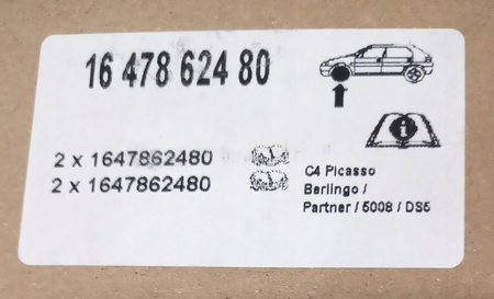 Klocki hamulcowe przednie Citroen Berlingo DS5 OE 1647862480