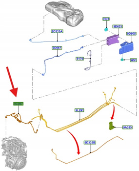 PRZEWÓD PALIWOWY 1.0L ECOBOOST FORD COURIER 2018- 2235907 _ JT76-9C987-AB