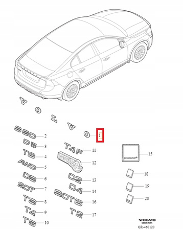 EMBLEMAT "VOLVO " S60 III 19-21r