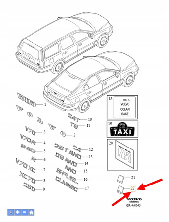 EMBLEMAT POLESTAR KLAPY TYŁ VOLVO XC90 2016-2023 XC60 S90 V90 OEM 32207386