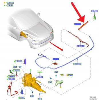 DYSZA SPRYSKIWACZ LAMPY PRAWY PRZÓD KUGA 2020- 2454659 _ LV4B-13L014-AC