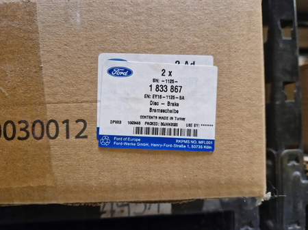 TARCZE HAMULCOWE PRZÓD FORD TRANSIT COURIER 2014- OE 1833867 _ EY16-1125-BA