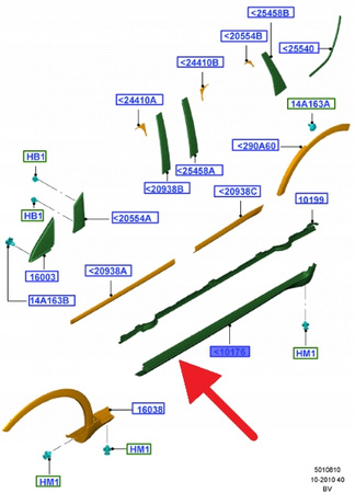 LISTWA PROGOWA LEWA FORD KUGA 2008- OE 1751101 _ 8V41-S10155-AD