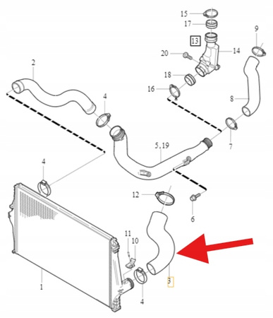 PRZEWÓD RURA INTERCOOLERA 2.4 D5 VOLVO XC90 2003- OE 31261366