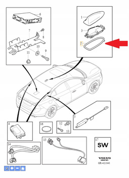 USZCZELKA ANTENY VOLVO C70 S40 V50 S60 V60 XC60