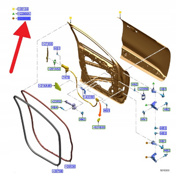 ZAWIAS DOLNY DRZWI PRAWY PRZÓD FORD KUGA 2020- 2206725 _ H1BB-A22810-AD