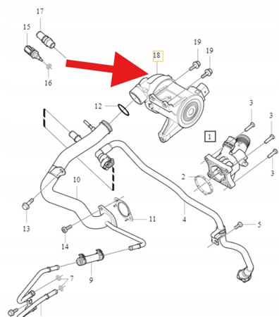 POMPA WODY 2.0 B4 VOLVO S60 V60 2014- V40 XC60 XC90 2016- OE 32441265