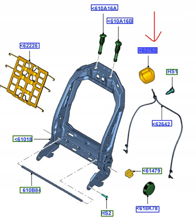 UCHWYT SKŁADANIA SIEDZENIA PRAWY PRZÓD FORD KA Mk2_1579620_9S51-B62762-AA38C5