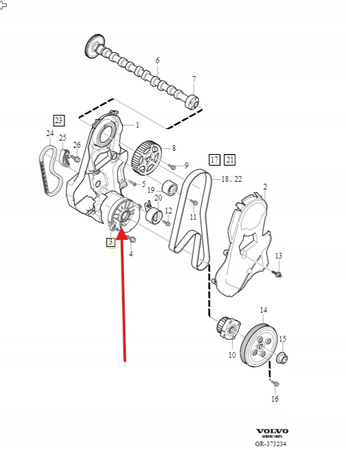 USZCZELNIACZ WAŁU KORBOWEGO PRZÓD 2.0 2.4 D5 VOLVO S60 V60 V40 OE 31293007