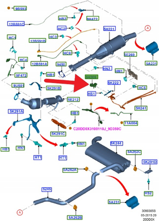 CZUJNIK CIŚNIENIA SPALIN W FILTRZE DPF TDCI FORD OE 1786775 _ AV61-5L200-AB