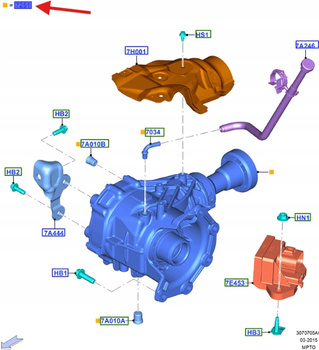 REDUKTOR SKRZYNI FORD KUGA 2.0 ECOBOOST MK2 2014- 2331352 _ CV61-7L486-NJ