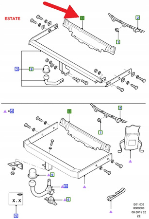 WZMOCNIENIE ZDERZAKA TYŁ FOD FOCUS KOMBI 1998- 1208579 _ 98AB-N17A780-BB