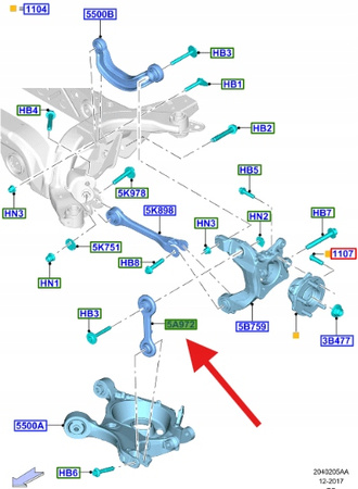 WAHACZ TYLNY PIONOWY FORD MUSTANG 2015- 2023- OE 5282202 _ FR3C-5A972-AC
