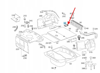 RĄCZKA UCHWYT PODŁOGI BAGAŻNIKA MERCEDES C W203 OE A2206800214