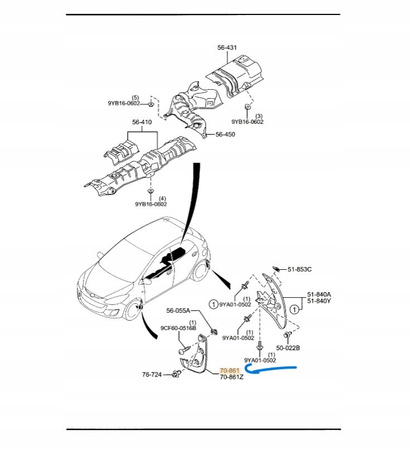 Chlapacz prawy przedni - Mazda 2 DE_DF7151840