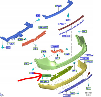 WSPORNIK DOKŁADKI DOLNEJ ZDERZAKA TYŁ EXPLORER 19- _ 2421233 _ LB5B-17E899-AB
