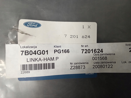 LINKA HAMULCA RĘCZNEGO TYLNA FORD GALAXY Mk1 Mk2 _ 7201624 _ 95VW-2A603-AC 