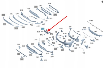 UCHWYT PODKŁADKA TABLICY REJESTRACYJNEJ PRZÓD MERCEDES GLC W253 A2538802102