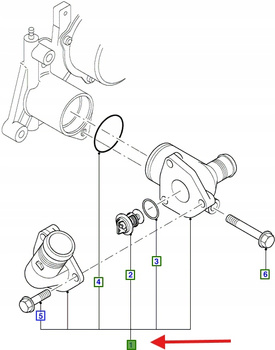 OBUDOWA TERMOSTATU 2.0L TDCI TRANSIT MK5 2000- 1358105 _ 1C1Q-8A586-AC