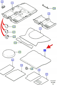 DYWANIK BAGAŻNIKA FORD ESCORT 1995- 2001 1026447 _ 95AB-N13065-AAZKAC