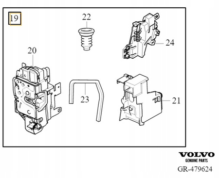 ZESTAW ZAMKA DRZWI LEWY TYŁ VOLVO XC90 2016- OEM/OE 32310872