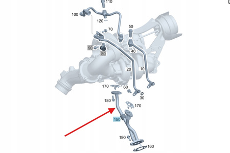 PRZEWÓD POWROTNY SMAROWANIA TURBINY DIESEL OM651 MERCEDES OE A6511800722