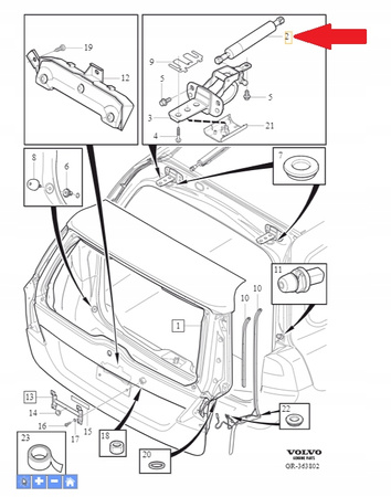 SIŁOWNIK AMORTYZATOR KLAPY LEWY TYŁ VOLVO V70 2008- XC70 2011- OE 31335795