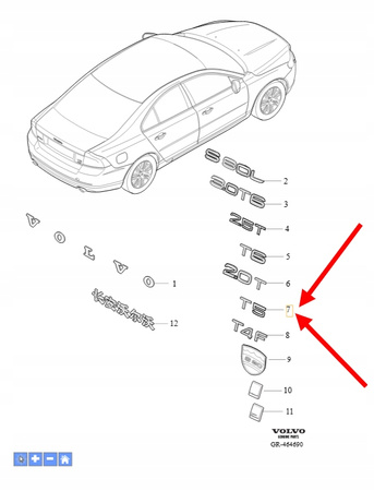 EMBLEMAT T5 KLAPY TYŁ VOLVO XC90 2003- XC70 XC60 V90 S90 OEM/OE 31333650