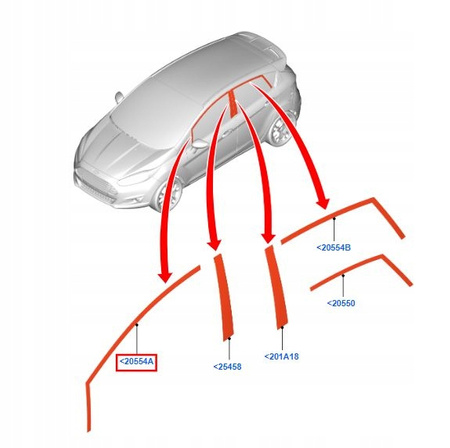 LEWA LISTWA ZEWNĘTRZNA DRZWI FORD FORD FIESTA Mk7 1546809 _ 8A61-A20899-AC 
