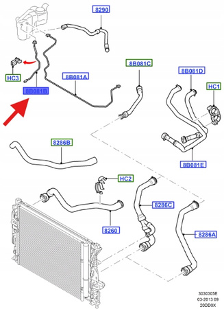 PRZEWÓD UKŁADU CHŁODZENIA 6- POWERSHIFT FORD OE 1587528 _ 6G91-8C012-CF