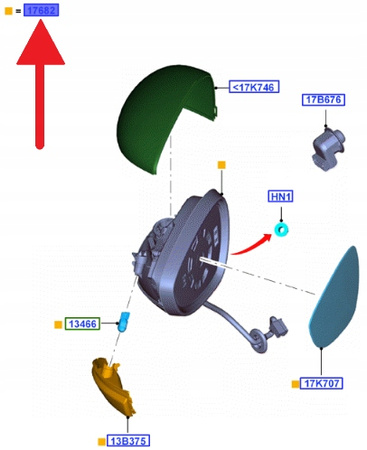 LUSTERKO ZEWNĘTRZNE LEWE FORD FIESTA 2008- OE 1753824 _ 8A61-17683-FJ5YYW