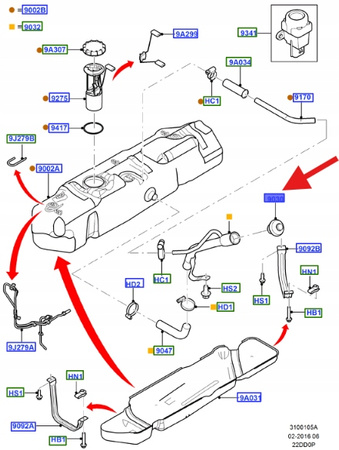 KOREK WLEWU PALIWA FORD TRANSIT 2000- OE 4411620 _ 2C1A-9K163-AA