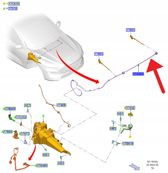 PRZEWÓD SPRYSKIWACZY SZYBY PRZÓD FORD KUGA 2020- 2455036 _ LJ6B-17K605-CC