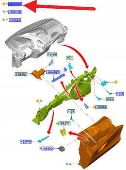 SCHOWEK PASAŻERA FORD OE TRANSIT CUSTOM 2012- BK21-V04406-AE36NC